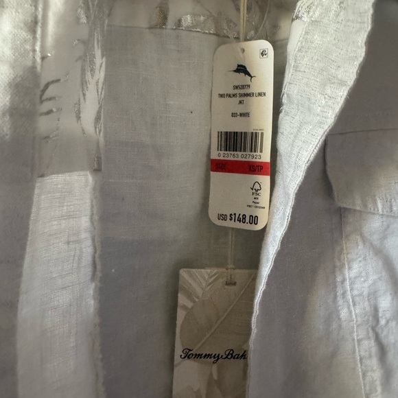 Tommy Bahama two palms Women's Shimmering Silver Jean Jacket - Picture 3 of 12